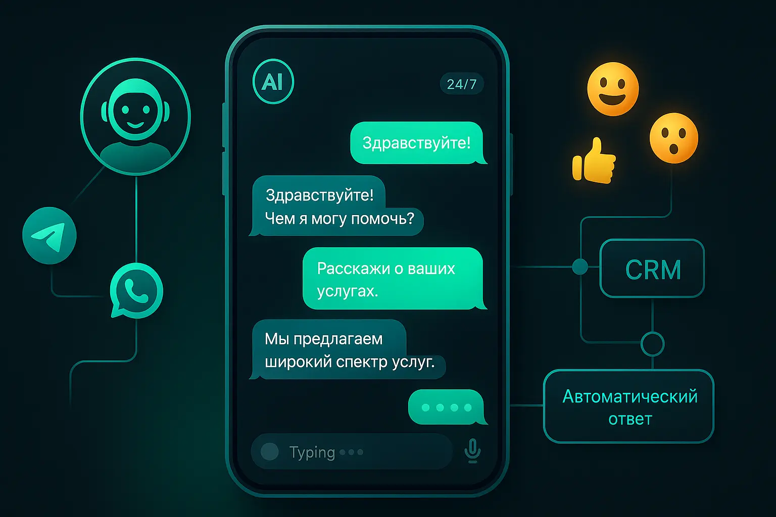 AI-чат-бот с интеграцией CRM и базой знаний